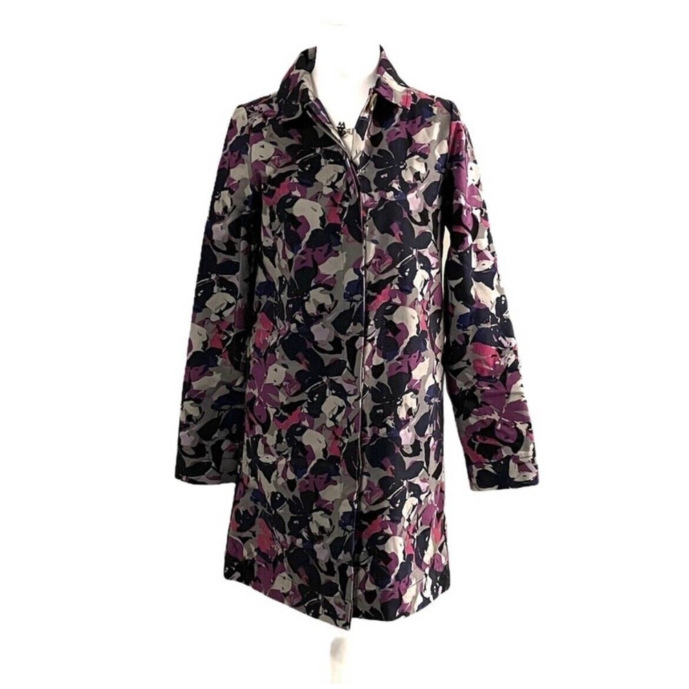 Thakoon x Target Purple Floral Canvas Cotton Trench Coat Long Jacket